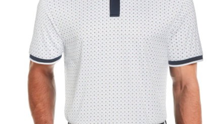 Men's EcoFocused Allover Mini Geo Print Golf Polo